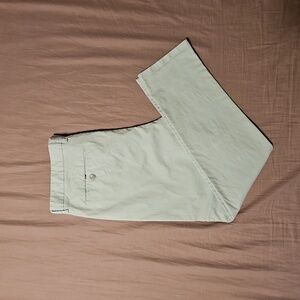 Minty Color Casual Pants With Germ Design Pockets.
